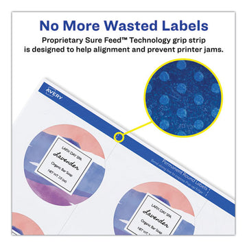 Avery® Printable Self-adhesive Permanent Id Labels W- Sure Feed, 3-4" Dia, White 800-pk freeshipping - TVN Wholesale